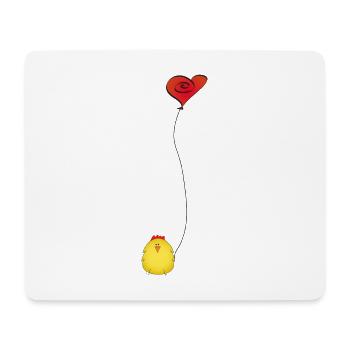 Niedliches Huhn in der Liebe-Geschenk-Idee - Mousepad (Querformat) - Weiß - Vorne