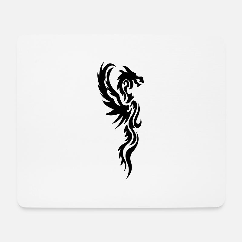 tribal dragon tattoo - Mouse Pad (horizontal) - white