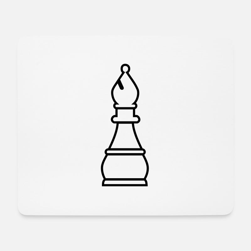 Schach Läufer - Mousepad (Querformat) - Weiß