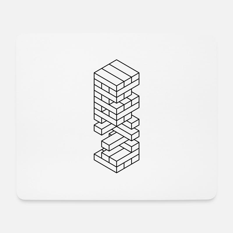 Holzklötze - Mousepad (Querformat) - Weiß