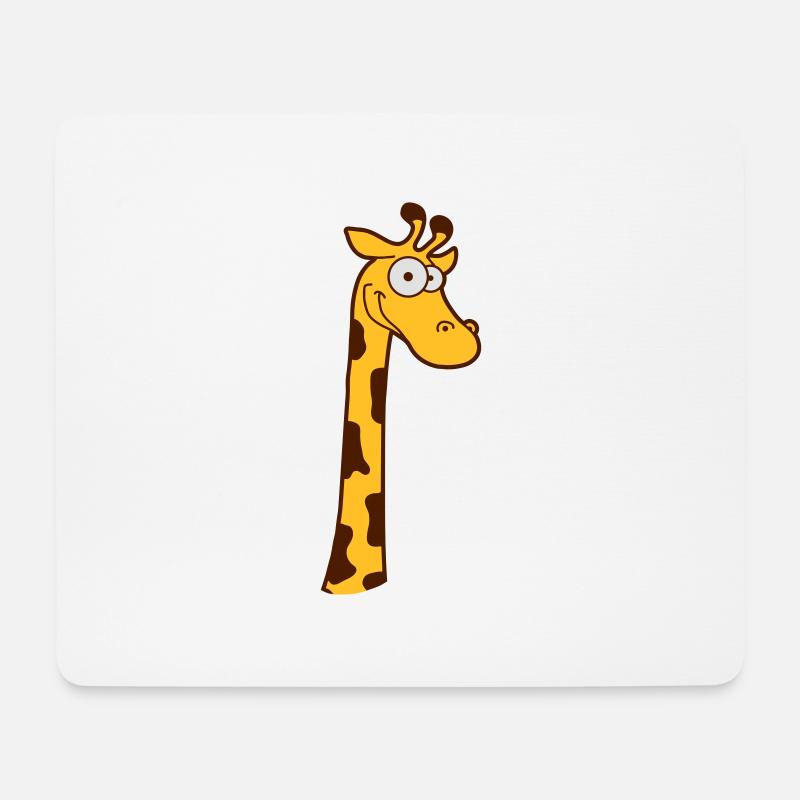 Lustige langer Hals Giraffe Afrika Cool Tier Comic - Mousepad (Querformat) - Weiß
