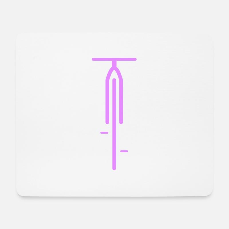 Fahrrad Silhouette pink - Mousepad (Querformat) - Weiß