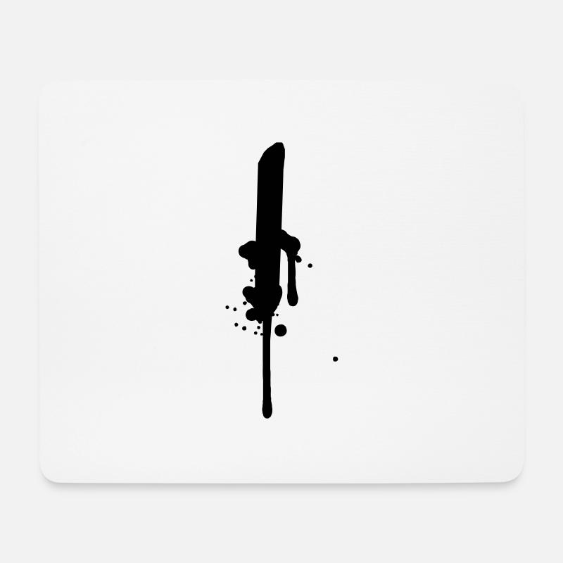 I Strich Linie Graffiti Tropfen Farbklex Spray - Mousepad (Querformat) - Weiß