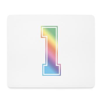 1 number Colorful - Mouse Pad (horizontal) - white - Front