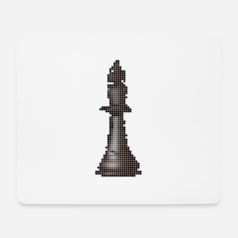 König Schach Figur Schachspiel Schachbrett Pixel - Mousepad (Querformat) - Weiß