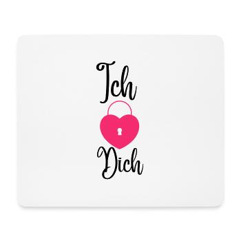 "Ich Liebe Dich" Design, mit Schloss Motiv,14.2 - Mousepad (Querformat) - Weiß - Vorne