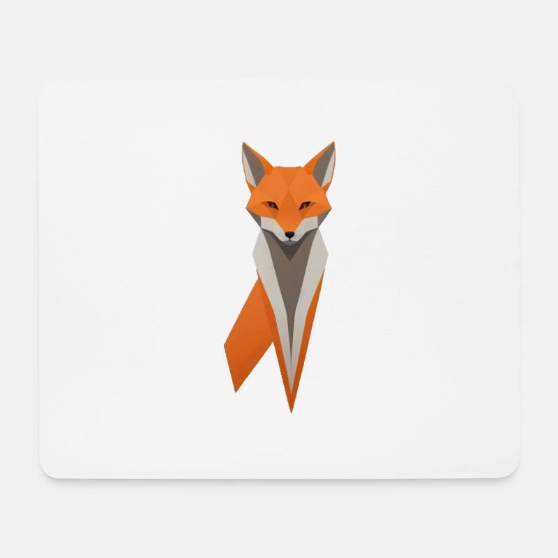 Geometrisches Fuchs-Design - Mousepad (Querformat) - Weiß
