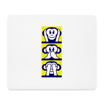 3 Wise Monkeys Hear Nothing Say See Monkey Fun - Mouse Pad (horizontal) - white - Front