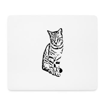 Katze Kätzchen Tigerkatze Katzenshirt Geschenk - Mousepad (Querformat) - Weiß - Vorne