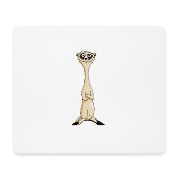 cheeky cartoon meerkat daring casual gift - Mouse Pad (horizontal) - white - Front