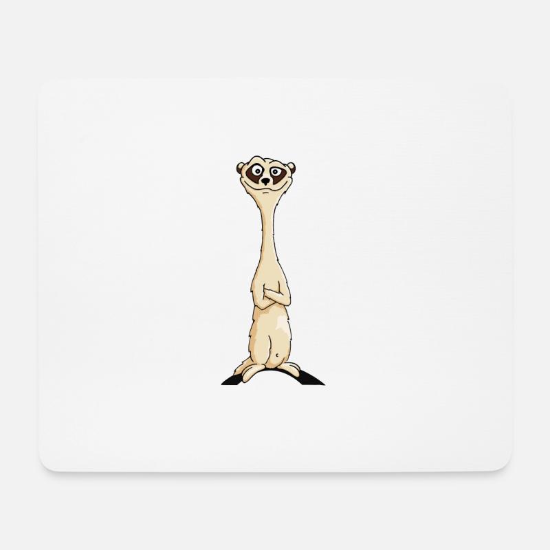 freches Comic Erdmännchen verwegen lässig Geschenk - Mousepad (Querformat) - Weiß