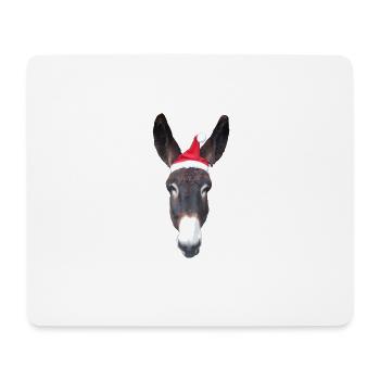 Esel Weihnachten - Mousepad (Querformat) - Weiß - Vorne