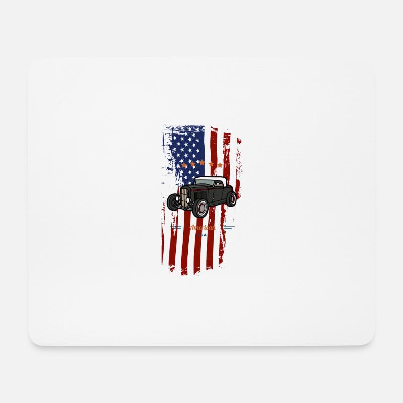 Hot Rod - Mousepad (Querformat) - Weiß