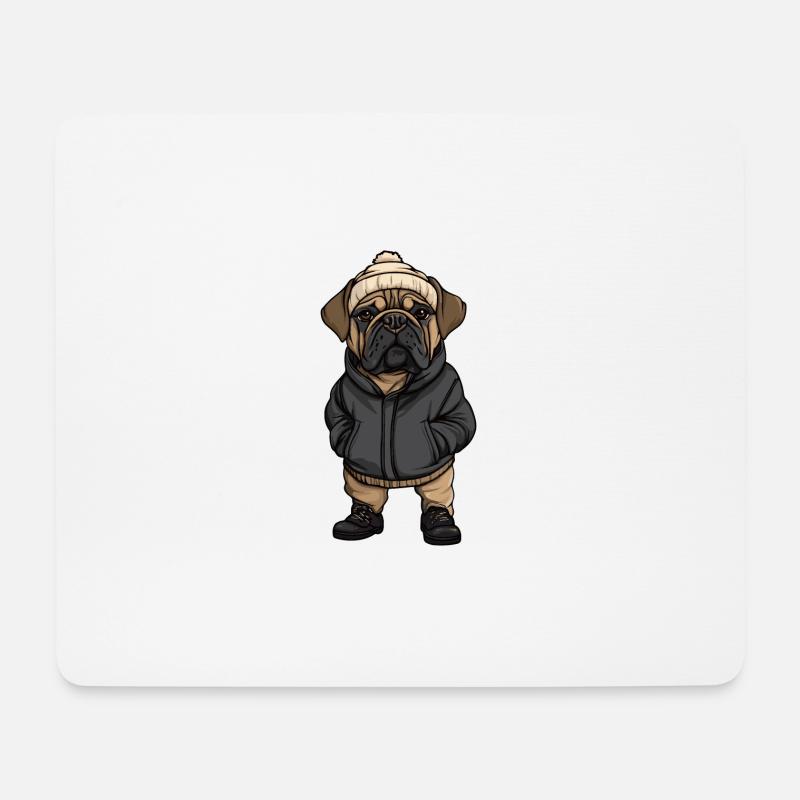 Bullmastiff Hund Stylisch - Mousepad (Querformat) - Weiß