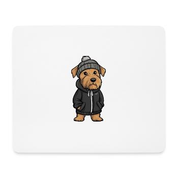 Airedale Terrier Hund Stylisch - Mousepad (Querformat) - Weiß - Vorne
