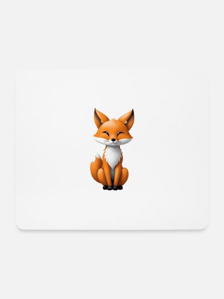Cute Fox Illustration - Mouse Pad (horizontal) - white