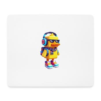 Voxelente mit Gaming Accessoires - Mousepad (Querformat) - Weiß - Vorne