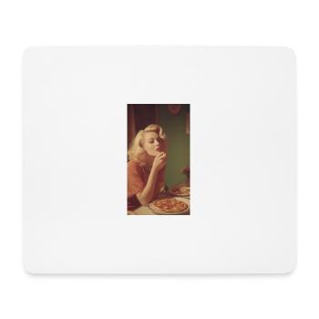 L’heure de la pizza - Tapis de souris (format paysage) - blanc - Devant