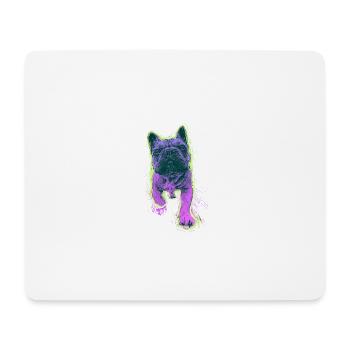 Neon Bulldog Splash - Mousepad (Querformat) - Weiß - Vorne