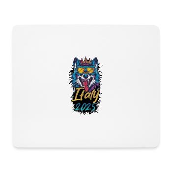 Italie 2025 Loup de fête - Tapis de souris (format paysage) - blanc - Devant