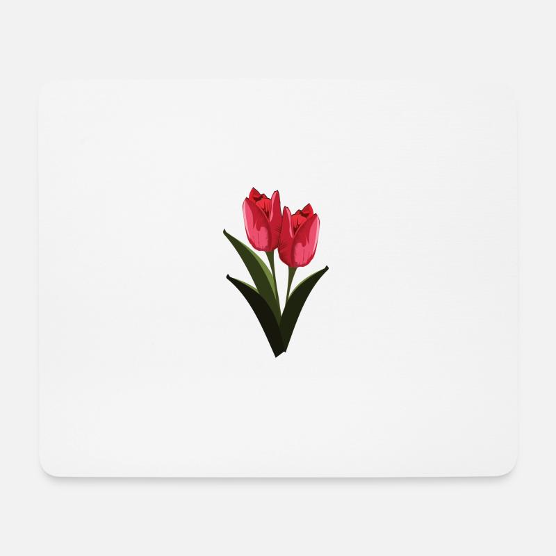 Tulpen - Mousepad (Querformat) - Weiß