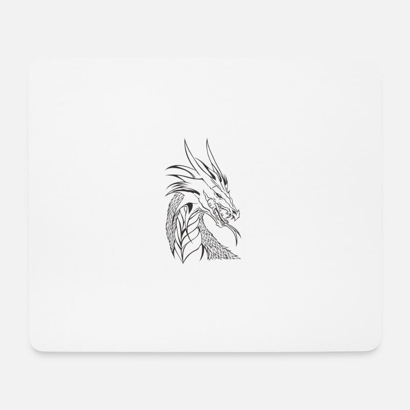Drachen Motiv - Mousepad (Querformat) - Weiß