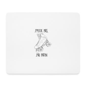 Peux pas j'ai patin - Tapis de souris (format paysage) - blanc - Devant