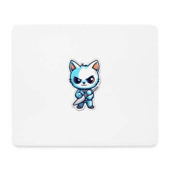 Chat dangereux avec couteau - Tapis de souris (format paysage) - blanc - Devant