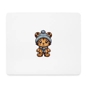 Tiger Winter Animal Baby Comic - Mouse Pad (horizontal) - white - Front