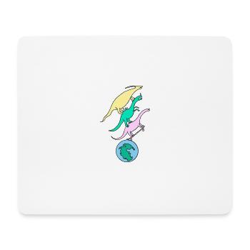 Skater_Dinos - Mousepad (Querformat) - Weiß - Vorne