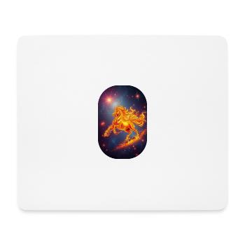 Signe du zodiaque Cheval de Feu Doré Ciel étoilé - Tapis de souris (format paysage) - blanc - Devant