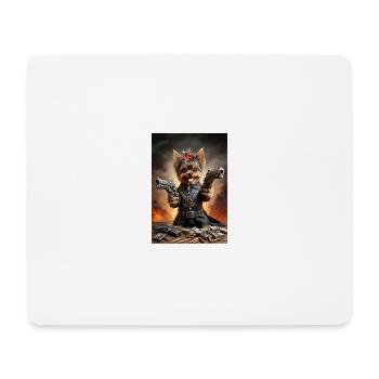 Chien Yorkshire Terrier - Bad Ass - Tapis de souris (format paysage) - blanc - Devant