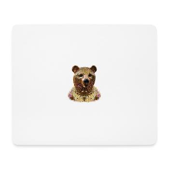 bär,goldener bär,bär mit pailletten,glänzend - Mousepad (Querformat) - Weiß - Vorne