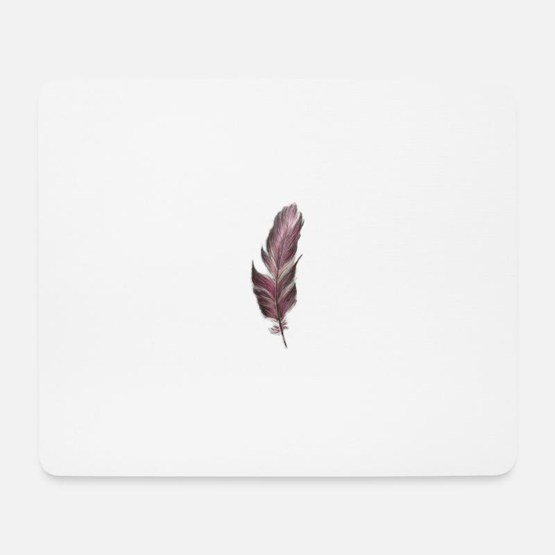 Feder - Mousepad (Querformat) - Weiß