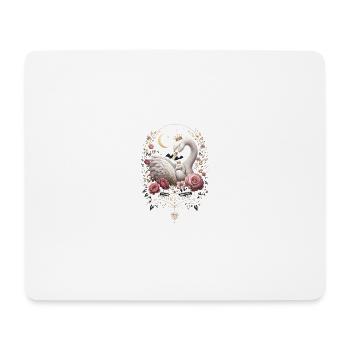 Cygne Maman Floral Doré - Mother's Day - Tapis de souris (format paysage) - blanc - Devant