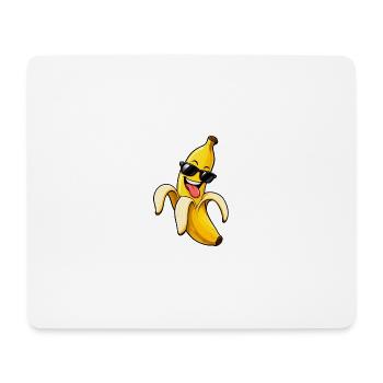 Schicke Bananen-Schwarzbrille - Mousepad (Querformat) - Weiß - Vorne
