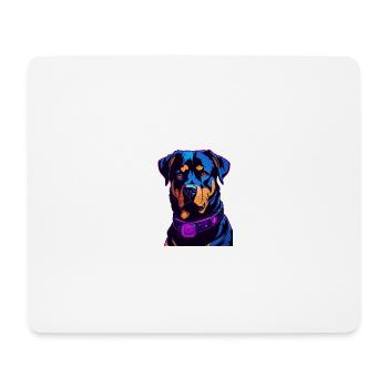 Neon Rottweiler Digital Art - Mousepad (Querformat) - Weiß - Vorne