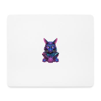 Cyber cat with futuristic design - Mouse Pad (horizontal) - white - Front