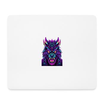 Neon Wolfsgeist - Tapis de souris (format paysage) - blanc - Devant