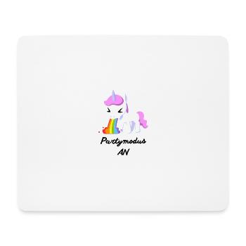 Partymodus AN , Einhorn - Mousepad (Querformat) - Weiß - Vorne