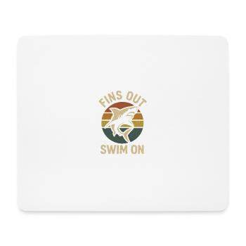 Fins out – shark at sunset - Mouse Pad (horizontal) - white - Front