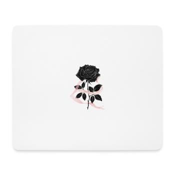Schwarze Rose und rosa Band - Mousepad (Querformat) - Weiß - Vorne