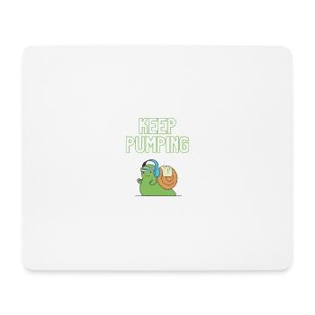 "Keep Pumping" - Schnecken-Design - Mousepad (Querformat) - Weiß - Vorne