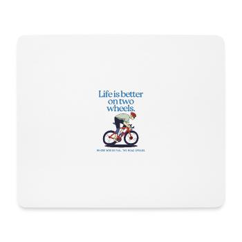 Life is better on two wheels (Roadbike) - Mouse Pad (horizontal) - white - Front