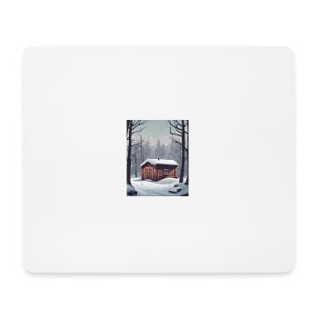 Gemütliche Schneehütte - Mousepad (Querformat) - Weiß - Vorne