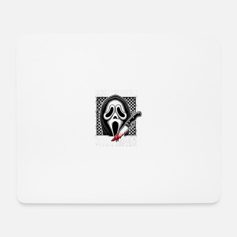 What‘s your favorite scary movie? - Mousepad (Querformat) - Weiß