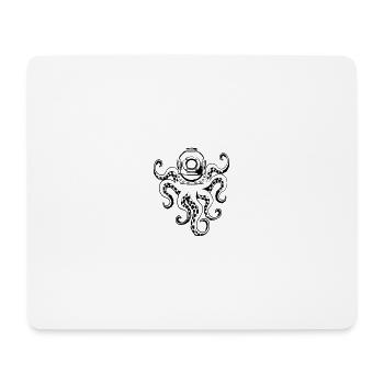 Octopus with diving helmet - Mouse Pad (horizontal) - white - Front