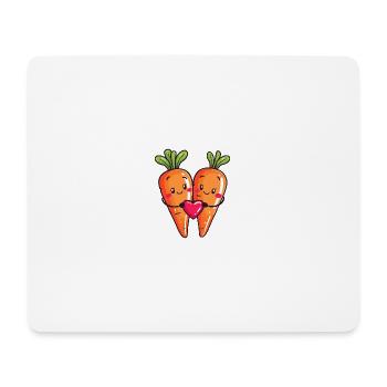 Karotte Paar Liebe Herz Valentinstag - Mousepad (Querformat) - Weiß - Vorne
