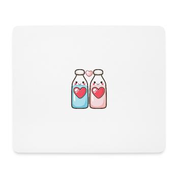 Lait Couple Amour Coeur Saint Valentin - Tapis de souris (format paysage) - blanc - Devant