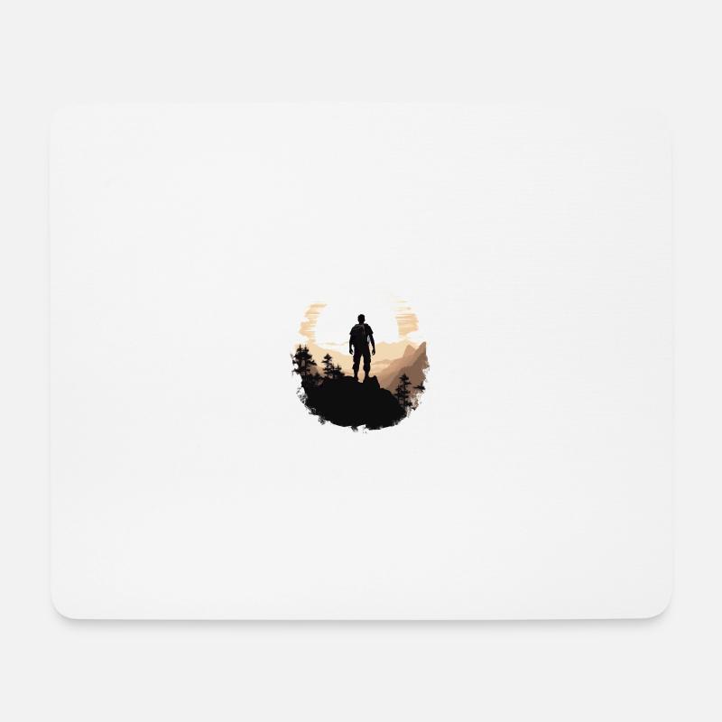 Wandern in der Natur - Mousepad (Querformat) - Weiß